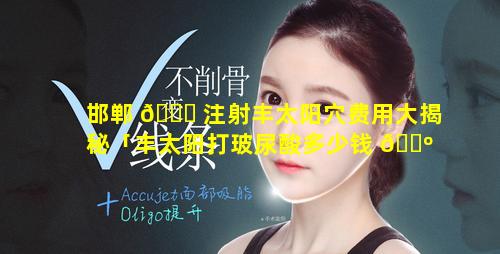 邯郸 🐝 注射丰太阳穴费用大揭秘「丰太阳打玻尿酸多少钱 🐺 」